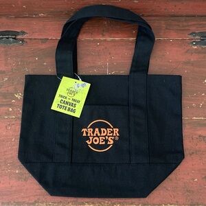 Trader Joe's Halloween Black Canvas Mini Tote NWT